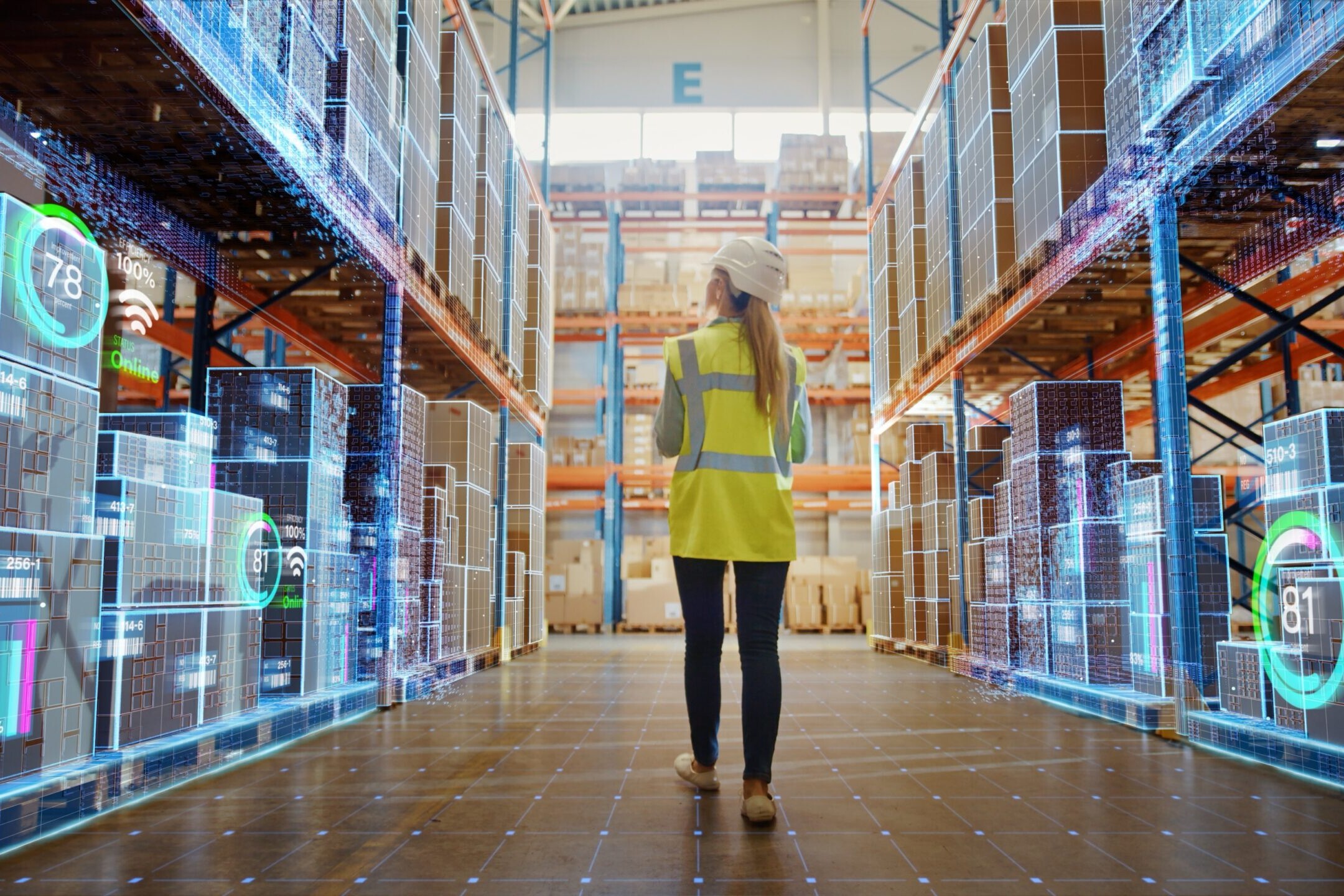 futuristic,technology,retail,warehouse:,worker,doing,inventory,walks,when,digitalization